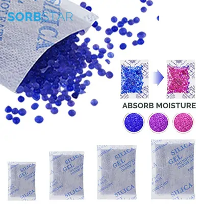 Blue Indicating Silica Gel Desiccant Packets | SORBSTAR