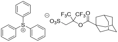 Triphenylsulfonium 2-(adamantane-1- carbonyloxy)-3,3,3-trifluoro 2-trifluoromethyl- propane-1-sulfonate