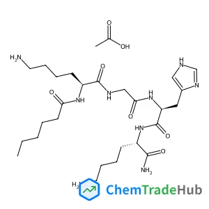 N~2~-Hexanoyl-L-lysylglycyl-L-histidyl-L-lysinamide acetate (1:1)