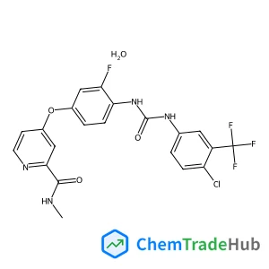 4-[4-({[4-Chloro-3-(trifluoromethyl)phenyl]carbamoyl}amino)-3-fluorophenoxy]-N-methyl-2-pyridinecarboxamide hydrate (1:1)