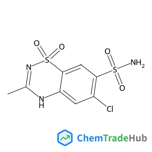 2H-1,2,4-Benzothiadiazine-7-sulfonamide, 6-chloro-3-methyl-, 1,1-dioxide