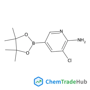 3-Chloro-5-(4,4,5,5-tetramethyl-1,3,2-dioxaborolan-2-yl)-2-pyridinamine structure