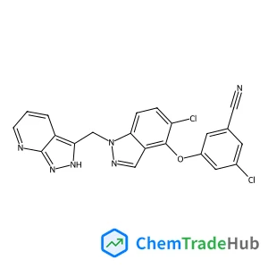 ((1-((1H-PYRAZOLO[3,4-B]PYRIDIN-3-YL)METHYL)-5-CHLORO-1H-INDAZOL-4-YL)OXY)-5-CHLOROBENZONITRILE