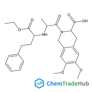 (3S)-2-{N-[(2S)-1-Ethoxy-1-oxo-4-phenyl-2-butanyl]-L-alanyl}-6,7-dimethoxy-1,2,3,4-tetrahydro-3-isoquinolinecarboxylic acid