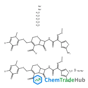 Disodium (6R,7R)-7-{[(2Z)-2-(2-amino-1,3-thiazol-4-yl)-2-(methoxyimino)acetyl]amino}-3-{[(2-methyl-5,6-dioxo-5,6-dihydro-2H-1,2,4-triazin-1-id-3-yl)sulfanyl]methyl}-8-oxo-5-thia-1-azabicyclo[4.2.0]oct
-2-ene-2-carboxylate