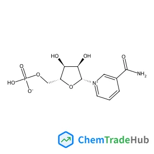 3-carbamoyl-1-[(2R,3R,4S,5R)-5-[(hydrogen phosphonatooxy)methyl]-3,4-dihydroxyoxolan-2-yl]-1λ?-pyridin-1-ylium