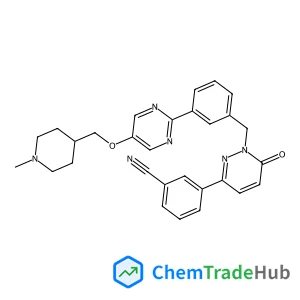 3-[1-(3-{5-[(1-Methyl-4-piperidinyl)methoxy]-2-pyrimidinyl}benzyl)-6-oxo-1,6-dihydro-3-pyridazinyl]benzonitrile