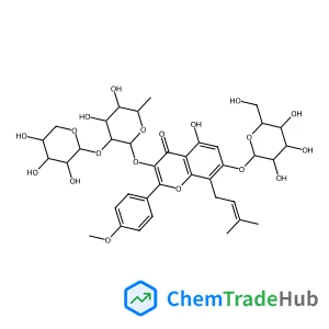 3-{[6-Deoxy-2-O-(beta-D-xylopyranosyl)-alpha-L-mannopyranosyl]oxy}-5-hydroxy-2-(4-methoxyphenyl)-8-(3-methyl-2-buten-1-yl)-4-oxo-4H-chromen-7-yl beta-D-glucopyranoside