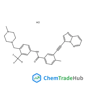 3-(Imidazo[1,2-b]pyridazin-3-ylethynyl)-4-methyl-N-{4-[(4-methyl-1-piperazinyl)methyl]-3-(trifluoromethyl)phenyl}benzamide hydrochloride (1:1)