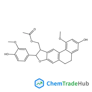 [(9S)-3-Hydroxy-9-(4-hydroxy-3-methoxyphenyl)-1-methoxy-5,6,9,10-tetrahydrophenanthro[2,3-b]furan-10-yl]methyl acetate structure