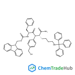 N-[(9H-Fluoren-9-ylmethoxy)carbonyl]-L-phenylalanyl-N-[4-(hydroxymethyl)phenyl]-N~6~-trityl-L-lysinamide