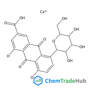 Calcium bis[(1S)-1,5-anhydro-1-(7-carboxylato-4,5-dihydroxy-9,10-dioxo-9,10-dihydro-1-anthracenyl)-D-glucitol]