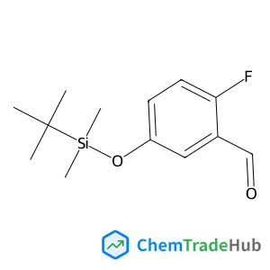 5-{[Dimethyl(2-methyl-2-propanyl)silyl]oxy}-2-fluorobenzaldehyde structure