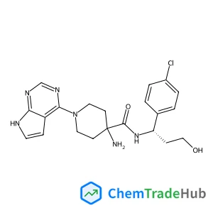 4-Amino-N-[(1S)-1-(4-chlorophenyl)-3-hydroxypropyl]-1-(7H-pyrrolo[2,3-d]pyrimidin-4-yl)-4-piperidinecarboxamide