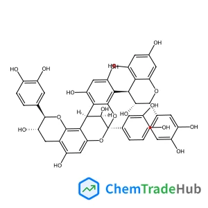 (1S,5R,6S,13R,21R)-5,13-Bis(3,4-dihydroxyphenyl)-16-[(2R,3R,4R)-2-(3,4-dihydroxyphenyl)-3,5,7-trihydroxy-3,4-dihydro-2H-chromen-4-yl]-4,12,14-trioxapentacyclo[11.7.1.0~2,11~.0~3,8~.0~15,20~]henicosa-2
,8,10,15,17,19-hexaene-6,9,17,19,21-pentol
