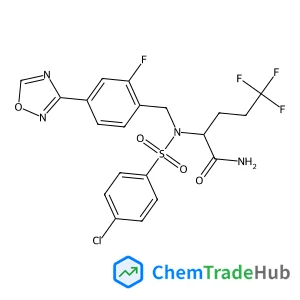 N~2~-[(4-Chlorophenyl)sulfonyl]-5,5,5-trifluoro-N~2~-[2-fluoro-4-(1,2,4-oxadiazol-3-yl)benzyl]norvalinamide