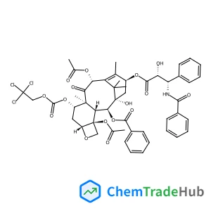 (2alpha,5beta,7beta,10beta,13alpha)-4,10-Diacetoxy-13-{[(2R,3S)-3-(benzoylamino)-2-hydroxy-3-phenylpropanoyl]oxy}-1-hydroxy-9-oxo-7-{[(2,2,2-trichloroethoxy)carbonyl]oxy}-5,20-epoxytax-11-en-2-yl benz
oate