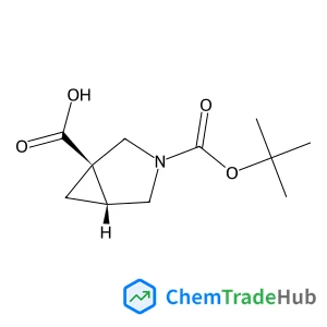 (1R,5R)-3-{[(2-Methyl-2-propanyl)oxy]carbonyl}-3-azabicyclo[3.1.0]hexane-1-carboxylic acid structure