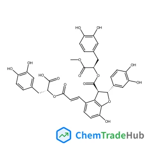 (2R)-3-(3,4-Dihydroxyphenyl)-2-({(2E)-3-[(2R,3R)-2-(3,4-dihydroxyphenyl)-3-({[(2R)-3-(3,4-dihydroxyphenyl)-1-methoxy-1-oxo-2-propanyl]oxy}carbonyl)-7-hydroxy-2,3-dihydro-1-benzofuran-4-yl]-2-propenoyl
}oxy)propanoic acid