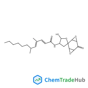 (2E,4E,6R)-N-[(1R,2s,3S,4'S,5R,5'R,7S)-5'-Hydroxy-6-oxodihydro-3'H-spiro[4,8-dioxatricyclo[5.1.0.0~3,5~]octane-2,2'-furan]-4'-yl]-4,6-dimethyl-2,4-dodecadienamide structure
