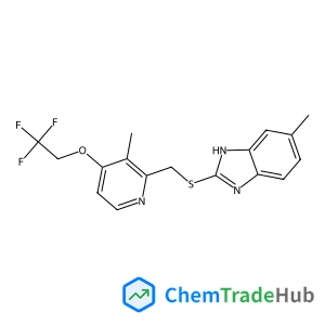 6-Methyl-2-({[3-methyl-4-(2,2,2-trifluoroethoxy)-2-pyridinyl]methyl}sulfanyl)-1H-benzimidazole structure