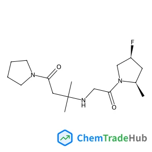 3-({2-[(2R,4S)-4-Fluoro-2-methyl-1-pyrrolidinyl]-2-oxoethyl}amino)-3-methyl-1-(1-pyrrolidinyl)-1-butanone structure