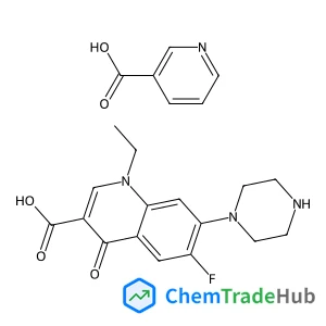 1-Ethyl-6-fluoro-4-oxo-7-(1-piperazinyl)-1,4-dihydro-3-quinolinecarboxylic acid - nicotinic acid (1:1)
