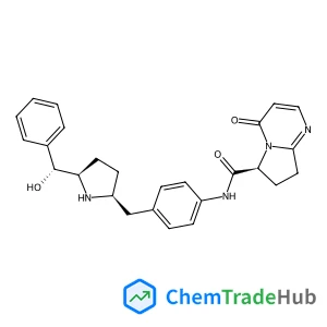 (6S)-N-[4-({(2S,5R)-5-[(R)-Hydroxy(phenyl)methyl]-2-pyrrolidinyl}methyl)phenyl]-4-oxo-4,6,7,8-tetrahydropyrrolo[1,2-a]pyrimidine-6-carboxamide