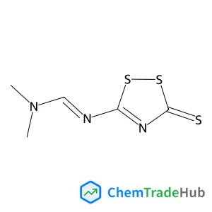 N,N-Dimethyl-N'-(3-thioxo-3H-1,2,4-dithiazol-5-yl)imidoformamide N,N-Dimethyl-N'-(3-thioxo-3H-1,2,4-dithiazol-5-yl)imidoformamide