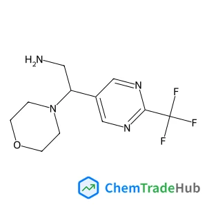 2-morpholino-2-[2-(trifluoromethyl)pyrimidin-5-yl]ethanamine structure