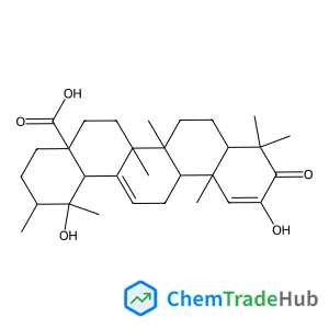 2,19-Dihydroxy-3-oxoursa-1,12-dien-28-oic acid structure