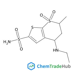 4-(Ethylamino)-6-methyl-5,6-dihydro-4H-thieno[2,3-b]thiopyran-2-sulfonamide 7,7-dioxide