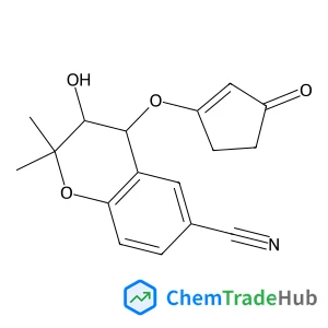 (3S,4R)-3-Hydroxy-2,2-dimethyl-4-[(3-oxo-1-cyclopenten-1-yl)oxy]-6-chromanecarbonitrile structure