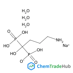 Sodium hydrogen (4-amino-1-hydroxy-1-phosphonobutyl)phosphonate hydrate (1:1:3)