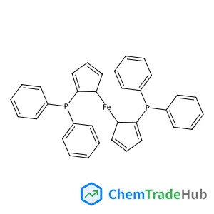 Bis[(1,2,3,4,5-eta)-1-(diphenylphosphino)cyclopentadienyl]iron structure