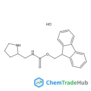 (S)-(9H-Fluoren-9-yl)methyl (pyrrolidin-2-ylmethyl)carbamate hydrochloride structure