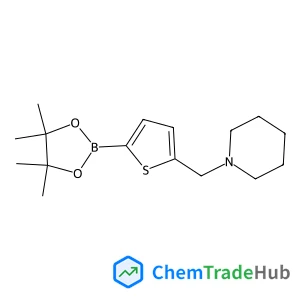 1-{[5-(4,4,5,5-Tetramethyl-1,3,2-dioxaborolan-2-yl)-2-thienyl]methyl}piperidine structure