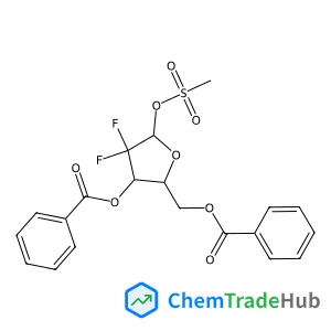 3,5-Di-O-benzoyl-2-deoxy-2,2-difluoro-1-O-(methylsulfonyl)-beta-D-erythro-pentofuranose