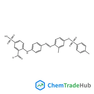 4-({4-[(E)-(2-Methyl-4-{[(4-methylphenyl)sulfonyl]oxy}phenyl)diazenyl]phenyl}amino)-3-nitrobenzenesulfonic acid