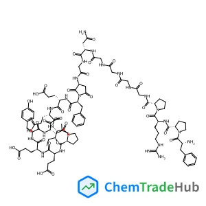 L-Leucine, D-phenylalanyl-L-prolyl-L-arginyl-L-prolylglycylglycylglycylglycyl-L-asparaginylglycyl-(αS,3S)-3-amino-2,5-dioxo-α-(phenylmethyl)-1-pyrrolidineacetyl-L-α-glutamyl-L-α-glutamyl-L-isoleucyl-L-prolyl-L-α-glutamyl-L-α-glutamyl-L-tyrosyl-