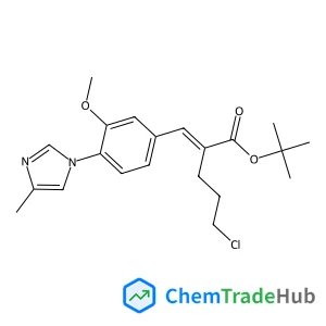 2-Methyl-2-propanyl (2E)-5-chloro-2-[3-methoxy-4-(4-methyl-1H-imidazol-1-yl)benzylidene]pentanoate structure