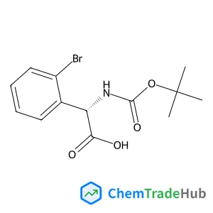 Benzeneacetic acid, 2-bromo-α-[[(1,1-dimethylethoxy)carbonyl]amino]-, (αS)- structure