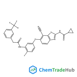 N-{7-Cyano-6-[4-Fluoro-3-({[3-(Trifluoromethyl)phenyl]acetyl}amino)phenoxy]-1,3-Benzothiazol-2-Yl}cyclopropanecarboxamide