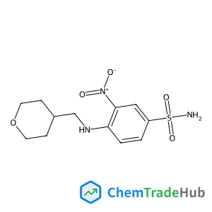 3-Nitro-4-[(tetrahydro-2H-pyran-4-ylmethyl)amino]benzenesulfonamide