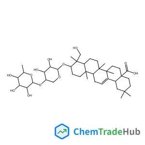 3-[[2-O-(α-L-Rhamnopyranosyl)-α-L-arabinopyranosyl]oxy]-23-hydroxyolean-12-en-28-oic acid structure