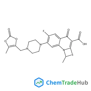 (1R)-6-Fluoro-1-methyl-7-{4-[(5-methyl-2-oxo-1,3-dioxol-4-yl)methyl]-1-piperazinyl}-4-oxo-4H-[1,3]thiazeto[3,2-a]quinoline-3-carboxylic acid