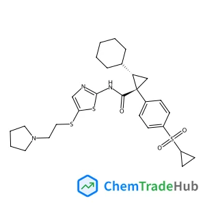 (1R,2S)-2-CYCLOHEXYL-1-(4-(CYCLOPROPYLSULFONYL)PHENYL)-N-(5-((2-(PYRROLIDIN-1-YL)ETHYL)THIO)THIAZOL-2-YL)CYCLOPROPANECARBOXAMIDE
