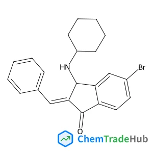 (2E)-2-Benzylidene-5-bromo-3-(cyclohexylamino)-1-indanone structure (2E)-2-Benzylidene-5-bromo-3-(cyclohexylamino)-1-indanone structure