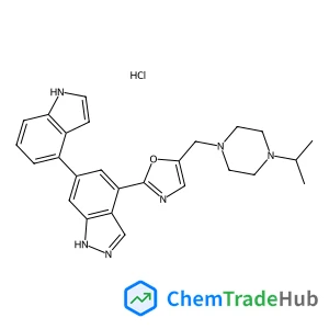 6-(1H-Indol-4-yl)-4-{5-[(4-isopropyl-1-piperazinyl)methyl]-1,3-oxazol-2-yl}-1H-indazole hydrochloride (1:1)
