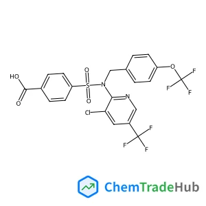 4-{[3-Chloro-5-(trifluoromethyl)-2-pyridinyl][4-(trifluoromethoxy)benzyl]sulfamoyl}benzoic acid